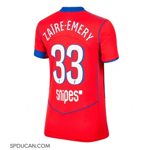 Zenski Nogometni Dres Paris Saint-Germain Warren Zaire-Emery #33 Rezervni 2025-26 Kratak Rukav